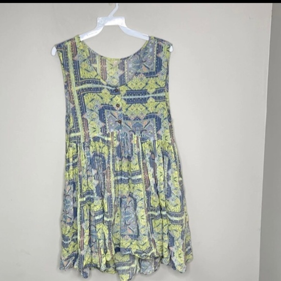 FREE people 2 layer printed mini dress tunic sz small - Picture 3 of 7